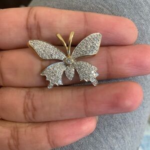 10k Gold Butterfly Diamond Pendant